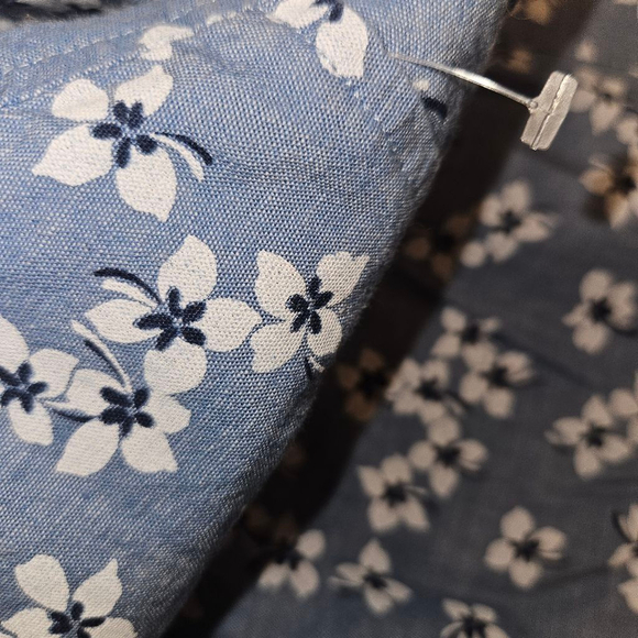 Draper James x Lands’ End Blue Floral Long Sleeve Pajama Dress | Women’s M | New - Picture 6 of 7